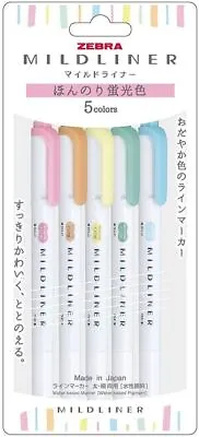 Zebra Mildliner 5 Color / Double-Sided Highlighter Marker / WKT7-5C-N • $14.82