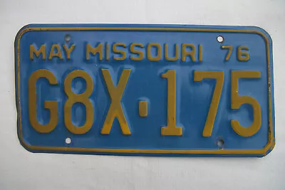 1976 Missouri License Plate Original Paint  # G8x-175 • $14.95