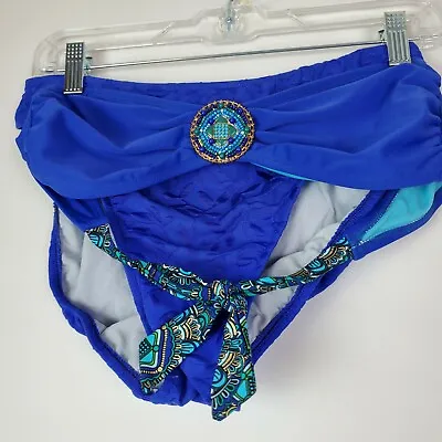 VTG Jantzen High Waisted Blue Bikini Bottom & Beaded Target Strapless Top L SN • $23.10