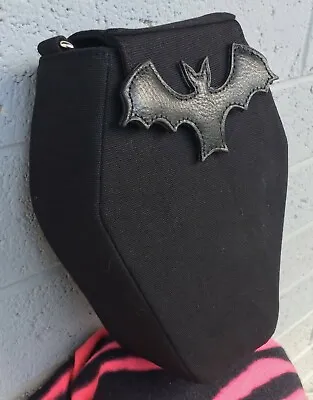 Sweet Midnight Mini Coffin Bat Black Horror Punk Goth Fanny Pack Backpack Bag • $34.99