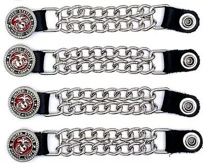 4 Marine Corps Military Vet Dbl Chain Motorcycle Biker Vest Extenders Usa Made • $30.99