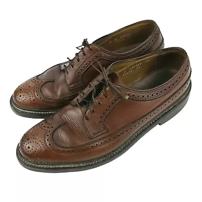 $109.33 • Buy Vintage Florsheim Imperial V-Cleat Brown Longwing Blucher 93602 Oxford Shoes 9 D