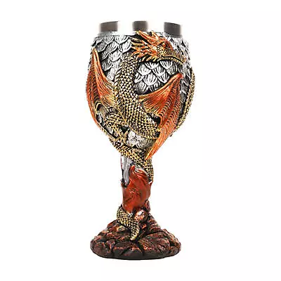 Dragon Wine Goblet Stainless Steel Drinking Cup Medieval Dragons Wine Chalice • $41.67