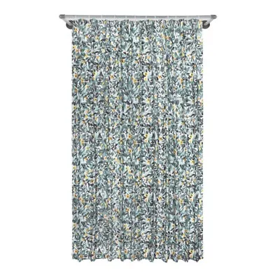 $28.99 • Buy Sonoma Floral Leaf Fabric Shower Curtain With Green Leaves & Yellow Flowers NEW