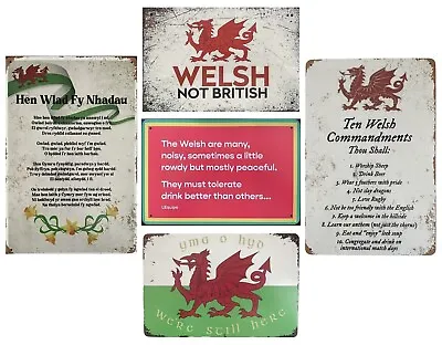 Large 20x30 Wales Metal Signs Plaques Yma O Hyd Welsh Dragon Home Bar UK Seller • £6.99