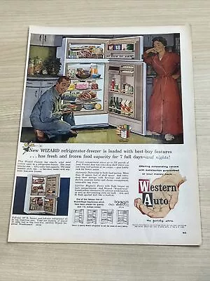 Western Auto Wizard Refrigerator Freezer 1962 Vintage Print Ad Life Magazine • $6.99