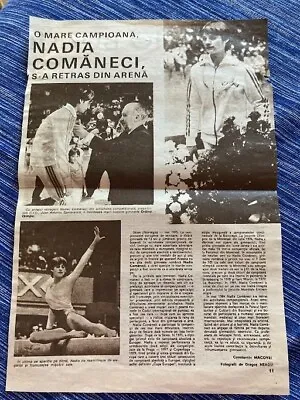 Nadia Comaneci Clipping Page From Romanian Magazine / A6 • $20