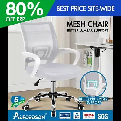 ALFORDSON Mesh Office Chair Executive Gaming Computer Racing Work Seat White • $62.95