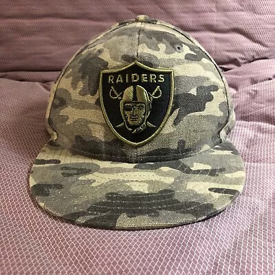 Rare NEW ERA Raiders Cotton Camouflage Snap Back Baseball Hat Cap Men’s New • $29.95