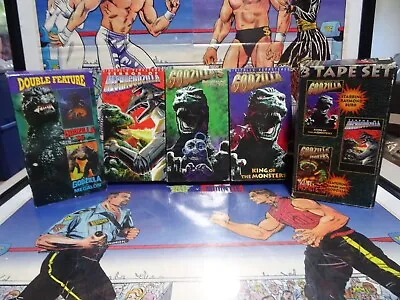 NICE VINTAGE LOT OF 7 Godzilla VHS Movie KING MECHAGODZILLA WORKING • $29.98