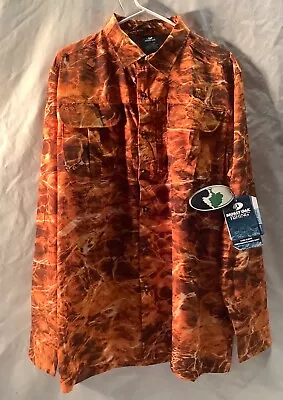 NEW Mossy Oak Men's Orange Elements Performance Long Sleeve Guide Shirt  SIZE L • $14.99