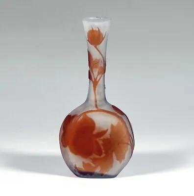 $1039.02 • Buy Enamel Galle Art Nouveau Cameo Vase Bottle Form Solitaire Um 1903 H: 5 1/2in
