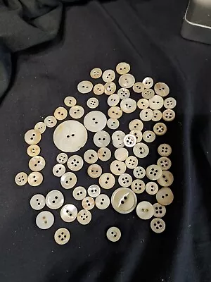 Lot Of Mixed Vintage To Antique Mother Of Pearl Buttons Several Sizes • $16