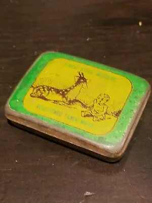 Gramophone Phonograph Needle Tin Nadeldose Deer And Baby Green Yellow • $26