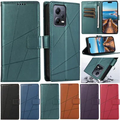 Stripe Wallet Flip Case Cover For Xiaomi Mi 13T Redmi 12 4G 12C A2 10A Note 12S • $11.47