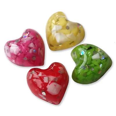 Glitter Confetti Love Heart Resin Flatback Cabochons Embellishments Kawaii  • £1.49