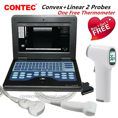 CMS600P2 Ultrasound Scanner Laptop Machine Diagnostic 3.5mhz Convex Probe+Linear • £1468