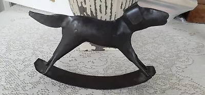 Folk Art Decorative Metal Rocking Dog Sculpture • $9