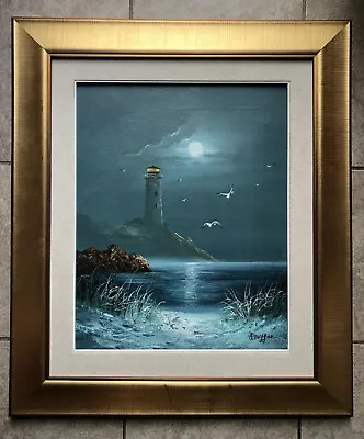Oil Painting Listed Artist B Duggan 80s Plein Air East Coast Beach Lighthouse • $149