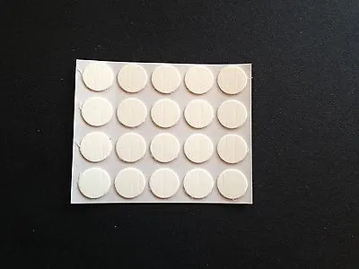 Self Adhesive Stick On Screw Hole Cap/Covers 13mm - White Grain Effect • £3.58