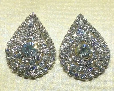 £3.99 • Buy Silver Drop Crystal Diamante Diamond Stud Earrings 