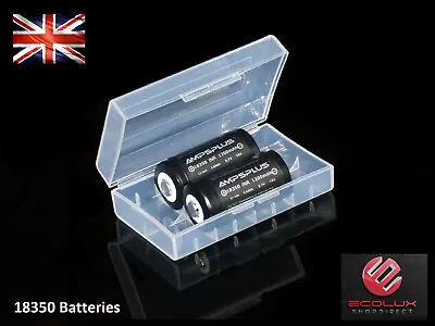 2x Ampsplus 18350 1200mAh Battery 3.7V 10A IMR Lithium Button Top UK Batteries • £10.49