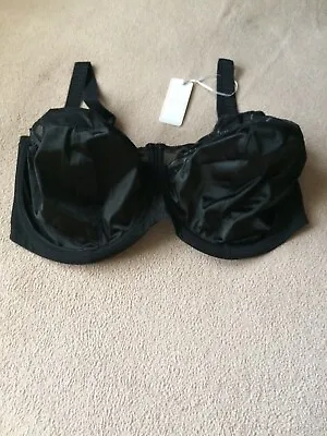 Elomi  Cate 44K (H) Black Underwire Full Coverage Banded Bra Style 4030 NWT • $46.95