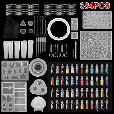 £9.89 • Buy 384 Pcs Resin Casting Epoxy Molds Silicone Jewelry Making DIY Craft Mould Kit UK