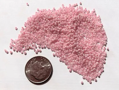 Rare Antique Micro Seed Beads-14/0-16/0 Greasy Soft Pink-Colored Center-3.8g Bag • $5.95