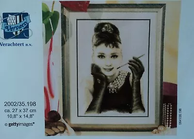 2002 Vervaco Cross Stitch Kit Audrey Hepburn As Holly Breakfast At Tiffiany's • $5.99