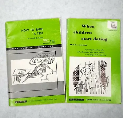 Vintage TWO SRA GUIDANCE SERIES BOOKLETS 50-60's Take A Test / Start Dating • $13