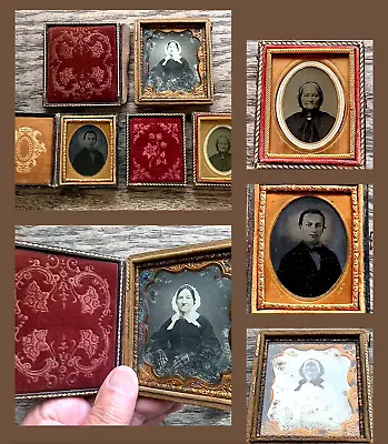 LOT Of 3 CASED 6th Plate DAGUERREOTYPE & Tintypes Photos UNTOUCHED Estate FRESH • $67.52
