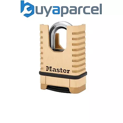 Master Lock M1177EURDCC Excell Closed Shackle Brass Combination 58mm Padlock MLK • £27.58