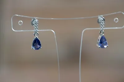 Bengal Iolite & White Topaz Sterling Silver Earrings • £45.50