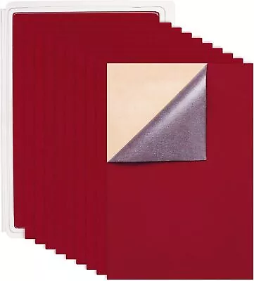 BENECREAT 20PCS Velvet (Dark Red) Fabric Sticky Back Adhesive Felt A4 Sheet (21 • £30.60