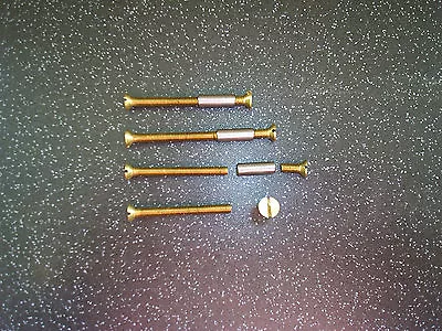 Brass Door Handle Fixing Screws Furniture With Sleeve. Suit Hollow Doors. Set 4 • £3.70