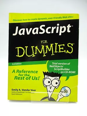 JavaScript For Dummies 3rd Ed Emily A. Vander Veer 2000 IDG Books Inc CD P/B  • £5.99