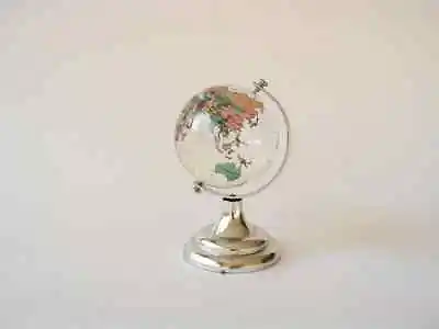 Vintage Small Globe Height - 8 Cm Decorative Glass Desk Globe Mini Earth Globe • $46.91