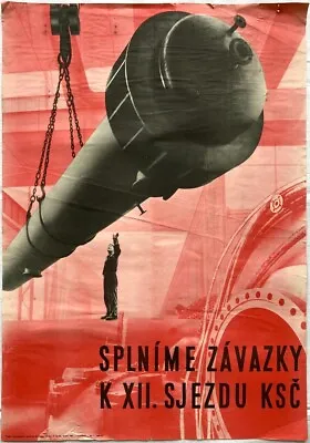 Original Vintage Poster VACLAV SEVCIK -INDUSTRY-COMMUNISM - CZECHOSLOVAKIA- 1962 • $149