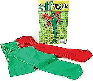 £3.99 • Buy Elf Tights Fancy Dress Accessory, Green/Red, One Size