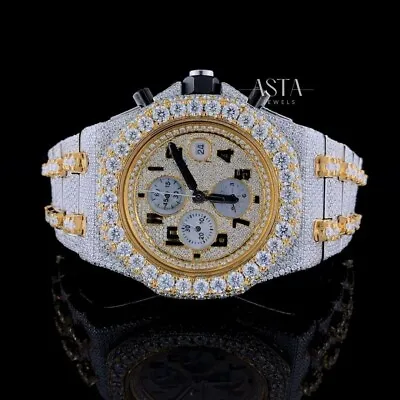 Iced Out Moissanite Diamond Watch Mens Dual Tone HipHop Watch Bust Down Jewelry • $3000