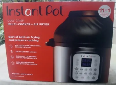 BRAND NEW Instant Pot 8 Quart 11-in-1 Duo Crisp Multi-Cooker + Air Fryer • $220