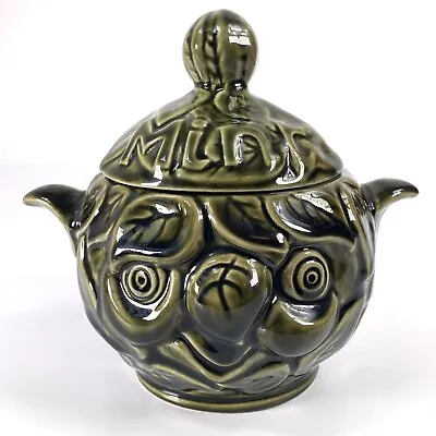 Vintage Sadler Mint Jar Green Two Faces Ceramic Lidded Pot Container England • £22.99