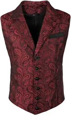 VOREING Mens Victorian Steampunk Waistcoat Renaissance Suit Gothic Vest Sz Small • $24.20