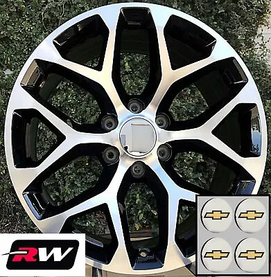 $1199 • Buy 20 Inch Chevy Tahoe OE Replica Snowflake Wheels Machined Black Rims 20 X9 6x5.50