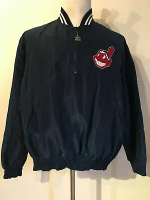 Vintage Cleveland Indians Starter Jacket Men Large Chief Wahoo Logo USA 1990’s • $62.99