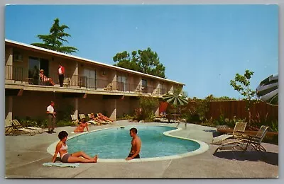Mountain View CA Tropicana Lodge Poolside View Best Western Motel 1960s Postcard • $6.67