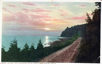 Sunset On Lakeside Drive Mackinac Island MI Vintage White Border Post Card  • $10.35