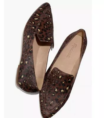 Madewell The Frances Skimmer In Leopard Calf Hair Loafer Size 7 #ma579 • $68