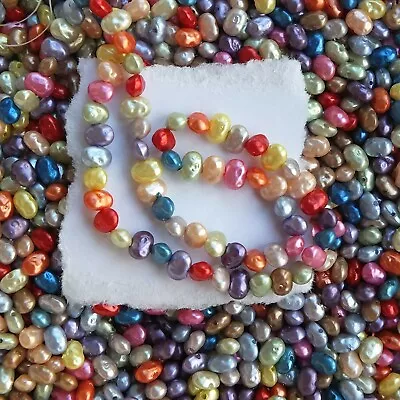 25 Potato Pearl Beads Assorted Lot Bulk 7mm Oval Spacers Mixed Set Jewelry • $3.68